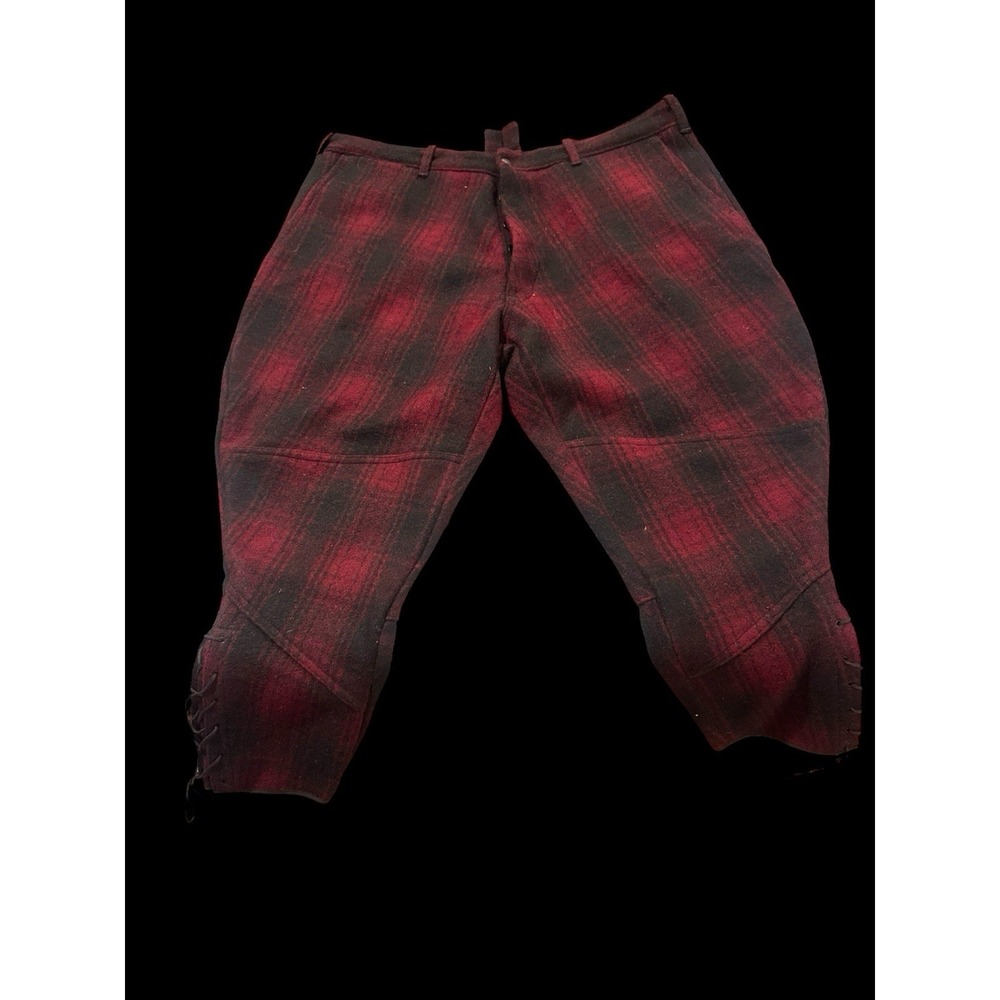 Vintage Carter's Wool Hunting Pants  Black And Red Plaid  Size 42